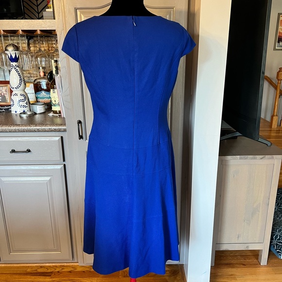 Anne Klein Royal Blue Fit and Flare Cap Sleeve Dress - Picture 3 of 6